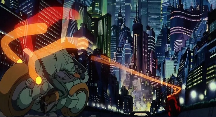 Neo Tokyo, cidade futurista de Akira, um dos animes cyberpunk