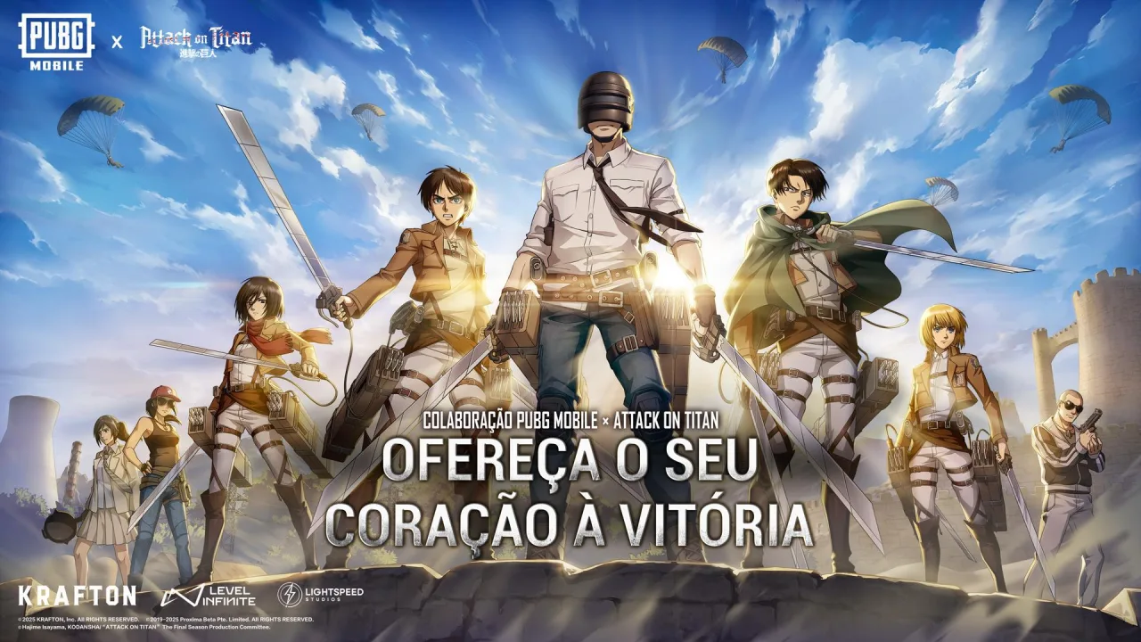 Guia atualização 3.8 do PUBG MOBILE com Attack on Titan