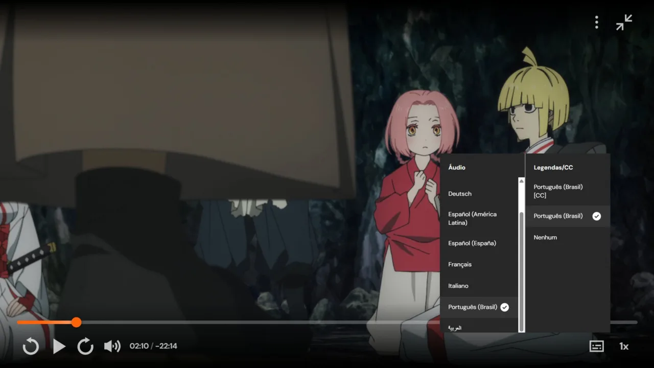 legendas fixas Crunchyroll